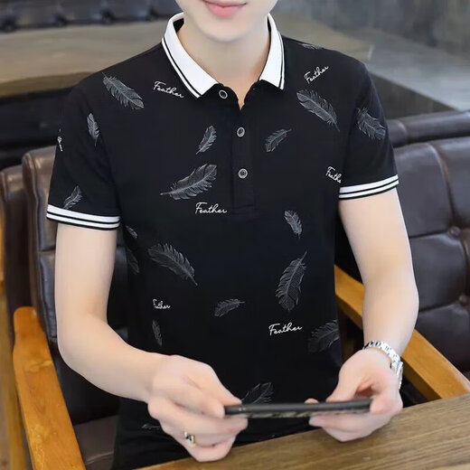 丨利郎丨品牌男装有领Polo衫夏季男士短袖T恤ins棉质修身半袖潮牌衣服 2023677白色2024 M 体重90-100