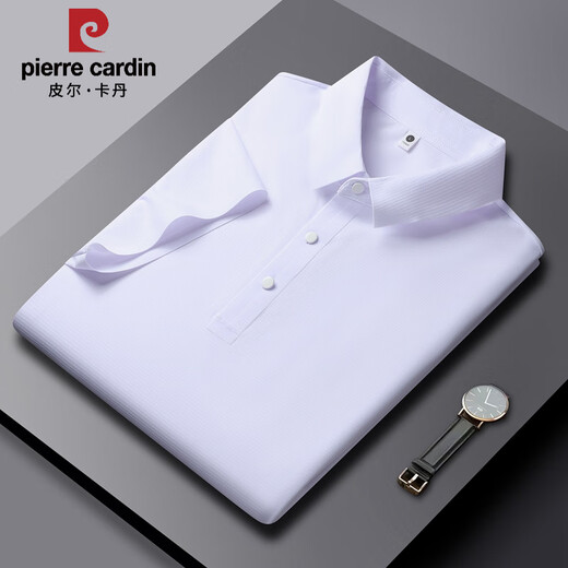 Pier Cardin summer new ice silk Polo shirt men's short-sleeved T-shirt casual breathable t-shirt ice-filled mature half-sleeved breathable top PM-12357 khaki M