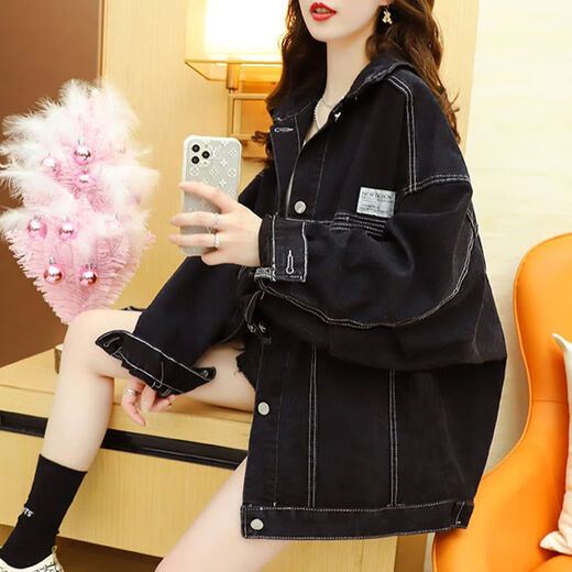 FHHUABD牛仔外套女学生韩版宽松早春外套春款棒球服外穿牛仔衣新款潮 9926#蓝色 S 【建议80--100斤】