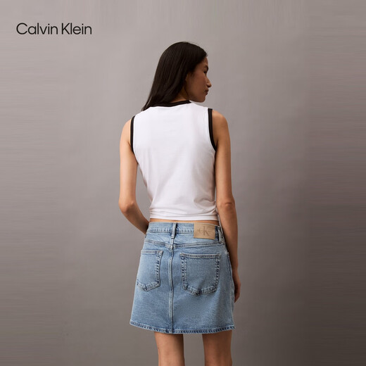 Calvin Kleinjeans 25 Frühlings- und Sommer Neue Frauen trendy Retro CK Sexy heißes Mädchen Hellblau Denim Rock 47b738g