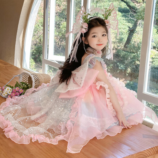 蚁派女童洛丽塔吊带裙2025新款儿童美乐蒂甜美连衣裙生日礼服蓬蓬纱裙 粉红色(6628美乐蒂吊带裙+裙撑) 140 建议7-8岁 (身高135左右)