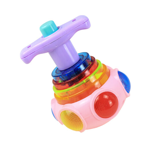 
He Jiangong flash music gyro colorful rotation cool light rotation gyro boy and girl outdoor glowing toy macaron color sound and light gyro - random color