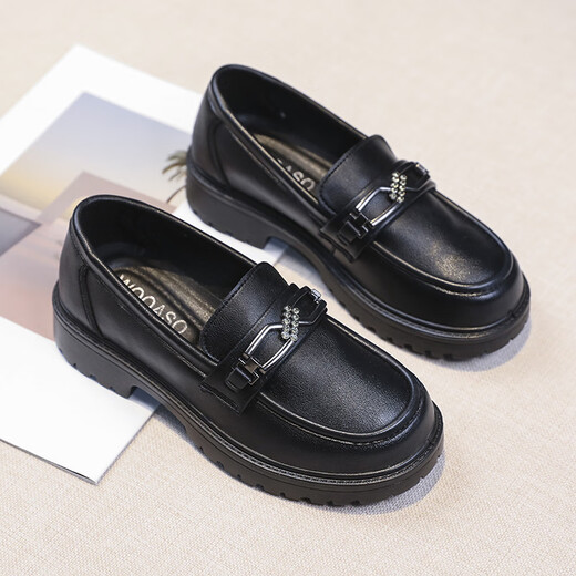 Daenweit kleine Größe Frauenschuhe 323334 Slebringe Weiche Leder 31 Single Schuhe Frühling und Herbst Neuer Stil ohne Schleifen von Füßen Arbeiten Black 679 Gurte 30 dünne Fuß empfohlen, eine kleine Größe zu nehmen