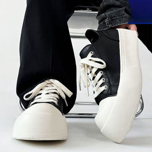 Bonaling Derby-Schuhe Herren-Mickey-Schuhe von Herren-Mickey mit erhöhten minimalistischen High Street Dicke Sohle erhöhte Pendelverkehrs- und vielseitige klassische Schuhe mit Big-Toe-Schuhen-gleicher Stil wie Prominente [42]