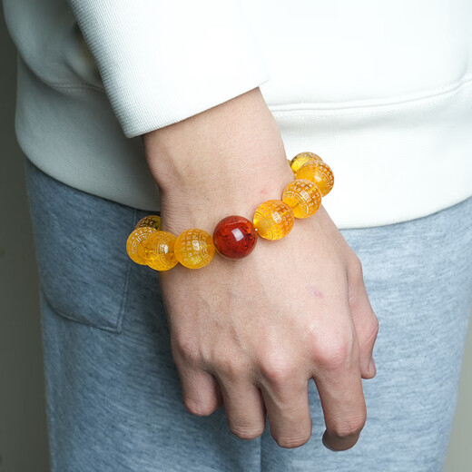 
Qianjun Natural Agate South Red Scattered Pearls Liangshan Raw Ore Full Colored Meat Flame Pattern Bracelet Buddhist Beads Diy Accessories [15.7mm] No. 15053/Send Certificate