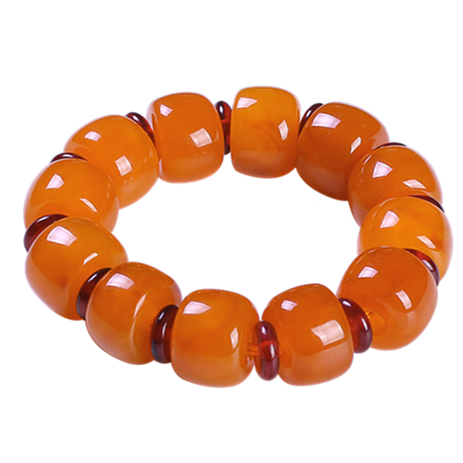 Fat Donglai's same beeswax bracelet for men floating in salt water collection old chicken oil yellow amber bucket beads plus separated beads blood amber bracelet