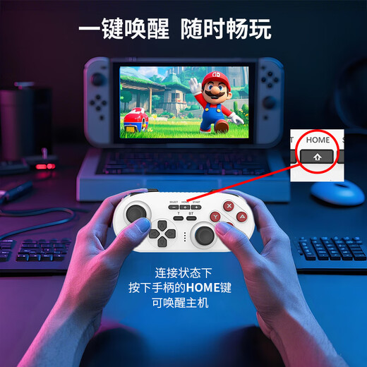 Snake War Switch Mini Controller Supports Switch Computers, Mobile Phones, Tablet TVs, Wireless Bluetooth Controllers, Two People in a Line, NS Controller, Somatosensory Vibration, Mini Controller - Black Switch Edition