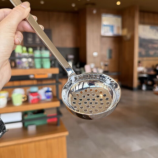 
Enshousu's new stainless steel high-value household kitchen long-handled hot pot spoon soup deepening spoon Internet celebrity colander porridge spoon 12023 Buling Buling special thick 5 cm thick 7 cm