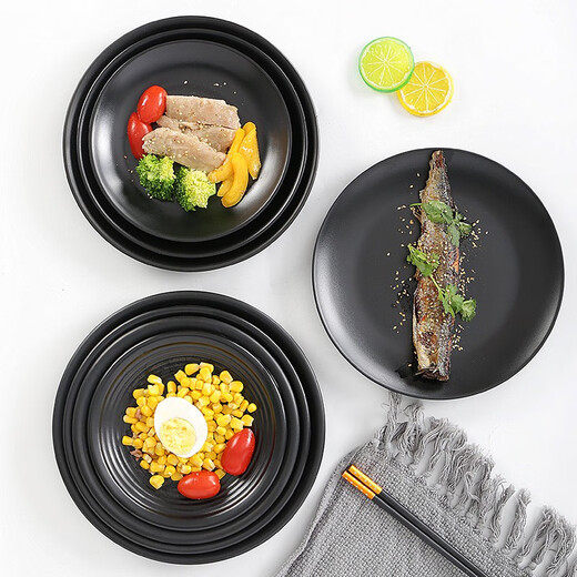 Metamin -Tischgeschirr Teller kommerzieller Essteller Snack Teller Hot Pot Restaurant Dish Meal Teller Grillplatte Grillplatte Grillplatte LJP1098 Ein Stück 72 Stücke 0 Zoll