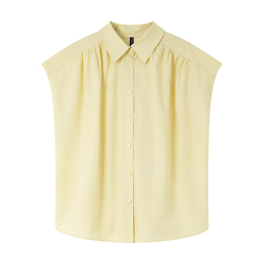 Vanciman Pure Cotton Women's Short-Searved Camiseta para mujeres 2025 Summer NUEVA Camisa simple Simple Lapa suelta Top M9859 Lemon Yellow L