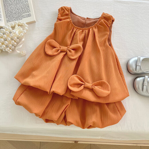 HUALIN FASHION Guangzhou Thirteen-Line Summer Korean Style Girls Bow Sleeveless Dress Sisters 1715217153 17152 Set M 100c