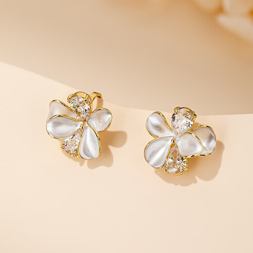 Qlady ear clip women's pierced ear bone clip flower earrings feminine earrings 2025 new high-end birthday gift