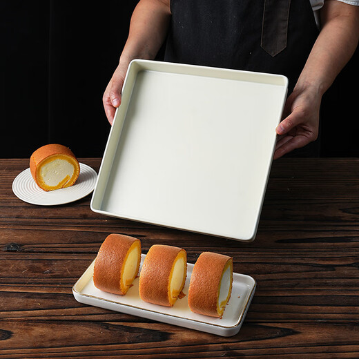 Ten-color life cake roll mold towel roll baking pan for oven 28 28 square snowflake pastry plate household non-stick baking tools 34x34 imported glossy oilcloth has been cut