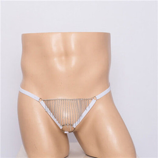 Herren -Tanga mit einem Riemen sexy transparente Bag -Waffen -Kugel -Trennung Eisenring Quasten Lace Lace Physiologische Unterwäsche Schwarz