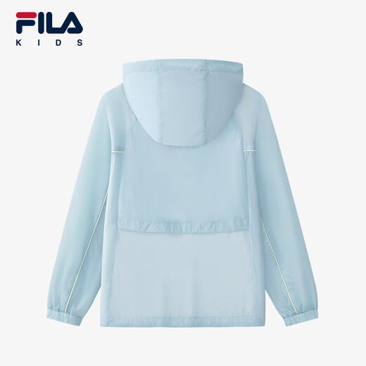 FILA Children's Sun Protection Clothing 2025 Autumn New Girls' Outdoor Sports Hooded Jacket Light Silicon Blue-LB 160