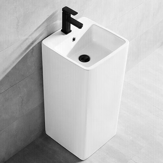 Kohler quadratische Säulenwaschbecken Einfaches Keramikgelenkssäule -Säulenbecken Badezimmer Vertikales kleines Handwaschbecken 829 Becken + Keramikabfluss