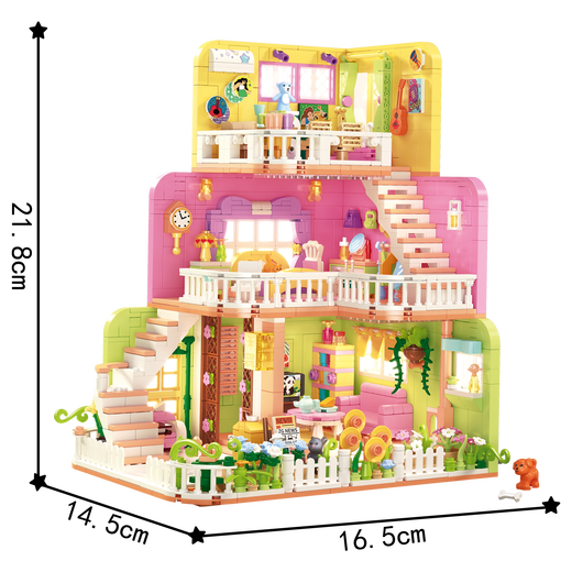 
Zhegao Warm Home Building Blocks Mengle Mall Street View Series Men and Girls Puzzle Assembly New Year Festival Gifts Dog Warm House (1048 Grains)