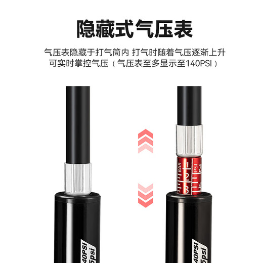 洛克兄弟打气筒自行车便携迷你高压篮球足球玩具家用公路车充气泵 T型迷你