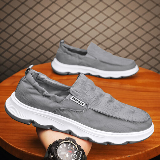 Dragonfly Marke Old Peking Stoffschuhe Herren neuer Sommer atmungsaktiver Herren-Leinwandschuhe Leichte Ein-Fuß-Stick Trendy Schuhe Ice Seidenschuhe Schwarz 41