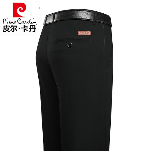 Pierre Cardin Puertos casuales de algodón puro de algodón de alta gama primavera y verano delgado de mediana edad y ancianos con la cintura alta pantalones rectos de la entrepierna
