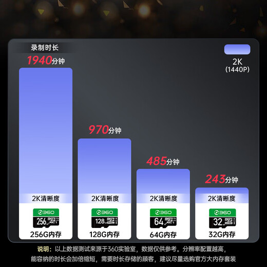 360 car driving recorder M320 2K+1440P HD night vision front and rear dual recording car streaming rearview mirror