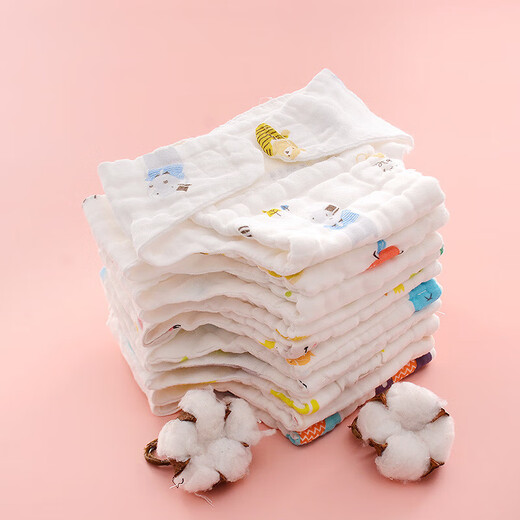 Coton de coton pur Classe A Gauze Baby Baby Faking Diaper Sac pour nouveau-nés Babies Urine Coton Coton Doft and Absorbants Flower Forme Random [Small] 5-10Jin [Jin est égal à 0,5 kg] 5 paquets
