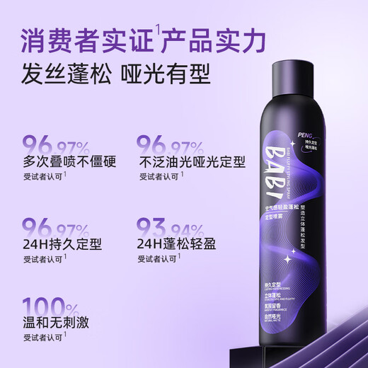 
BABI styling spray travel suit men's hair spray fluffy high skull top ladies' long-lasting gift 100ml*1 bottle