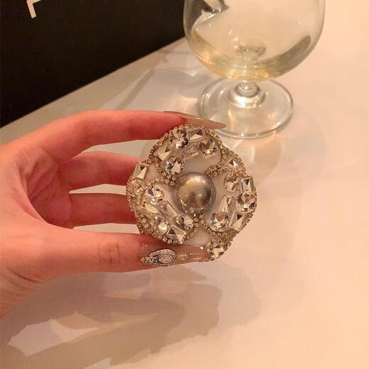 Guran camellia brooch French style small fragrance women's 2025 new autumn and winter high-end pin coat accessories Heavy industry flash zirconium camellia brooch highly recommended