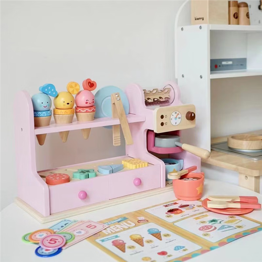 Kinderhause Eis Ice Cream Shop Make Salbing Machine Girls Spielzeug echte Küche 3-6 Jahre alte Kindergarten YLB Kaffeemaschine