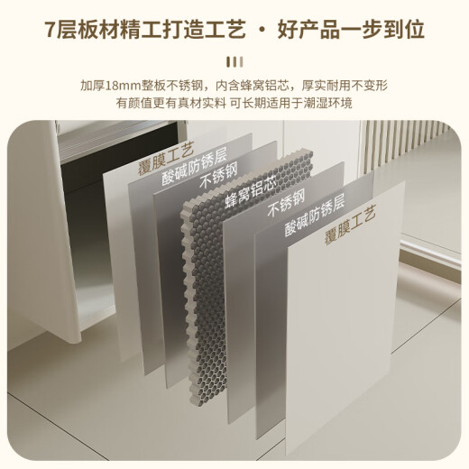 海松达不锈钢浴室柜组合洗衣柜陶瓷一体洗衣盆带搓衣板洗衣池加深水槽 洗衣柜12048cm+智能全封镜柜