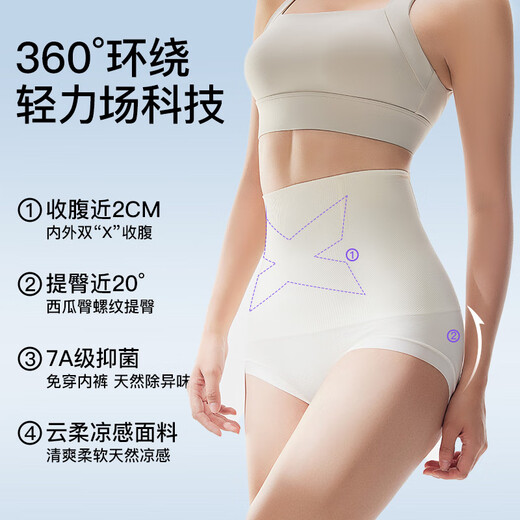 Curveism Tummy Control Pants High Waist Triangle Hip Lifting Pants Waist Shaping Safety Pants Women Skin Color XL