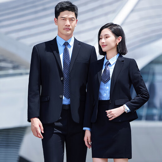 Yuanfeiya Business Suit Suit Unisex Temperament Business Interview Formal Wear 4S Store Sales Department Sales Work Clothes Single Black Suit (Male) L