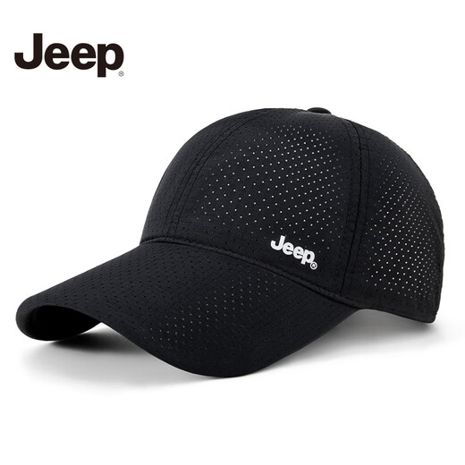 
Jeep (JEEP) hat men's baseball hat summer mesh quick dry sun hat men and women's baseball cap mountaineering sun hat Xuanqing black