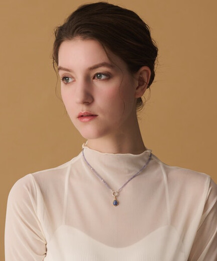 Hunter Japanese agete style natural lapis lazuli tanzanite ring pendant hollow wings 925 silver gold-plated necklace pendant