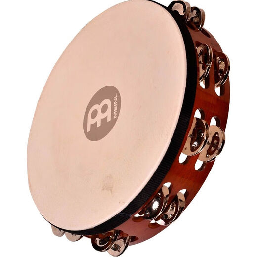 Meinl Maier Kleiner Percussion Instrument Edelstahl Ein- und Doppelreihe Tamburin Cowide Handtrommel Bronze Stück Tamburin Ring Haus 10 Zoll Doppelreihe Tamburin-Trommel