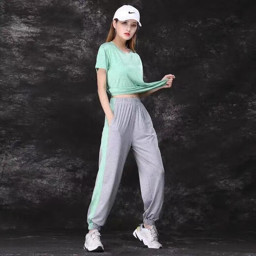 Anta Speed Dry Fashion Running Sports para mujeres en el verano 2024 Nuevos pantalones de manga corta alambre de hielo Corriente 826 rojo [manga corta de algodón puro + pantalones recortados] M [80-95Jin [Jin iguala 0.5 kg]]]