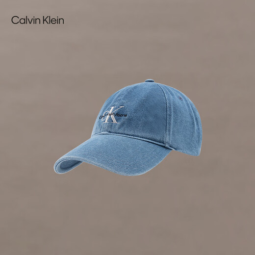 Calvin KleinJeans men and women simple ck embroidered letters trendy retro curved veil denim baseball hat gift HX0278 458-Denim Blue One Size OS