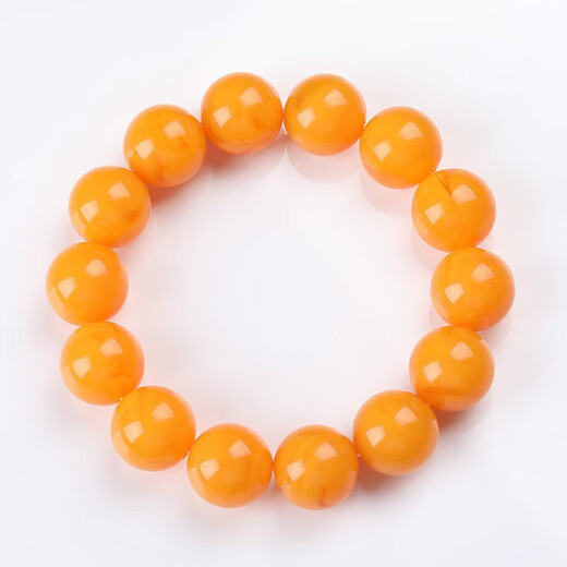 Xinxiangdu Natural Beeswax Bracelet for Men and Women, Russian Baltic Sea Chicken Oil Yellow Bracelet, New Yellow Honey Fidelity Wenwan Bracelet, 8mm Chicken Oil Yellow Old Honey Bracelet (one item, one certificate)