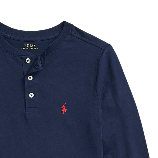 
Polo Ralph Lauren Boys Classic cotton jersey Henry shirt RL43151 410-Dark Blue L