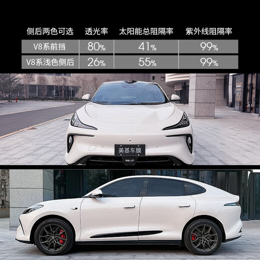 Meji car film thermal insulation sunscreen film car glass explosion-proof film V8 titanium nitride ceramic full car film light color
