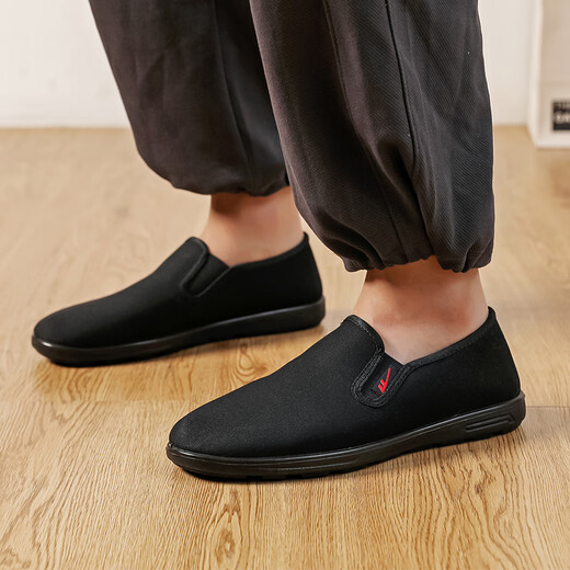 Warrior canvas shoes men's shoes casual shoes lightweight wear-resistant versatile board shoes WXY(S)-6228 black 43