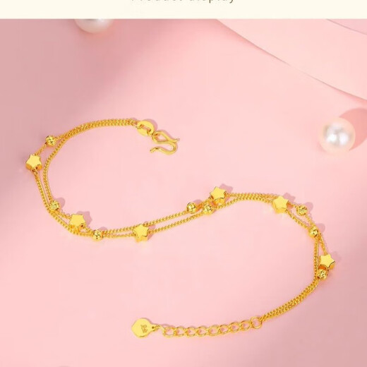 UDL Pure Gold 999 Thrilling Gold Bracelet for Women Pure Gold Bracelet Bracelet Hand Accessories Birthday Gift for Girls Pure Gold Thrilling Star Bracelet 4.3g