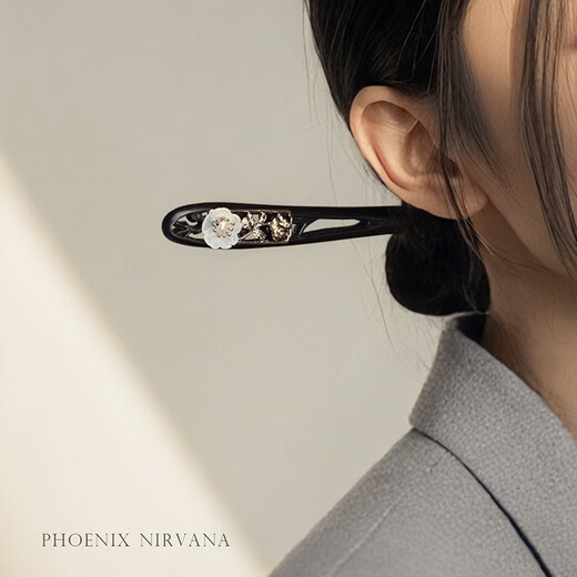 Phoenix Nirvana ancient style hairpin black sandalwood hairpin new Chinese style headwear Hanfu hair accessories hairpin high-end birthday gift for girlfriend