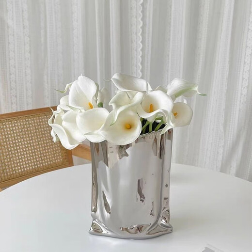 Pu Calla Lily Simulierte Blumenbraut Halten Blumen Hochzeitsfotografie Ornamente Home Dekoration Simulation Blumen Geschenkband 20 weiße Calla Lilie