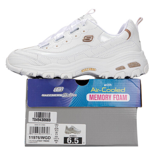 Skechers Damenschuhe Frühling Neue Outdoor klassische Freizeitschuhe atmungsaktive Pandaschuhe Dicke Sohle Sneakers tragen resistente Laufschuhe 11976-WGD 35