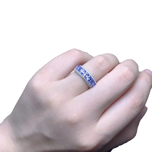Zhio Ring Super Flash Natürliche Tansanit Stein Ring Noble Tansania Blau S925 Sterling Silber Inlay Fabrik Wohlfahrtsring Platin Gold Inlay Nr. 13