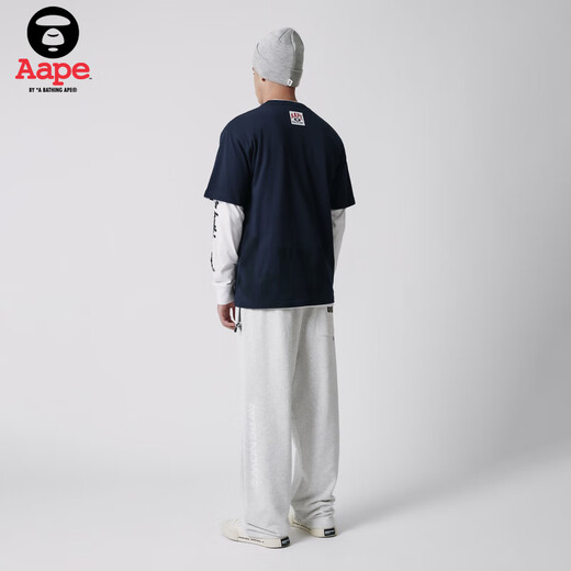 Aape Men's Clothing Spring, Automne, Automne, hiver, Summer Ape People Broidered Small Logo Letter Imprimed Trend American Short à manches