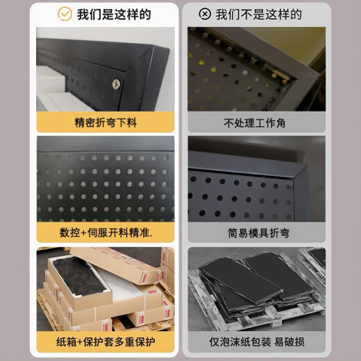 洞洞板铁艺不锈钢冲孔挂钩置物架电动工具定制五金收纳墙壁展示架 带边框 加厚款12040cm-白色 送2