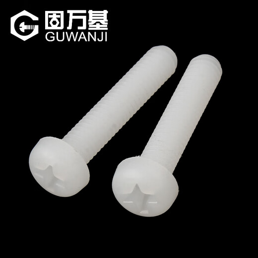Guwanji Cross plastic screws, round head cross nylon screws, pan head machine wire plastic screws and bolts, white M3x6, 100 pieces