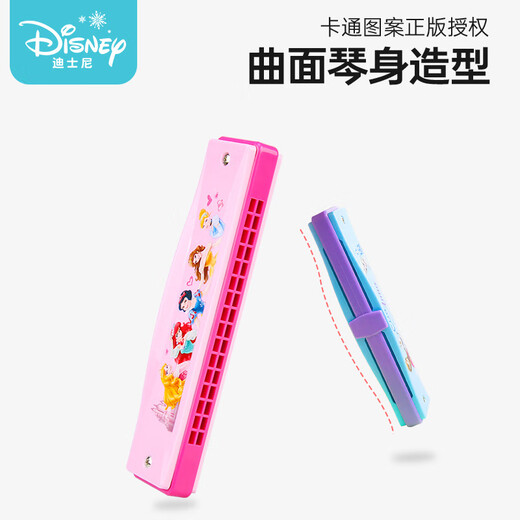 迪士尼（Disney）儿童口琴初学者入门16孔复音口风琴24专用吹奏乐器女孩玩具 16孔复音口琴-冰雪2(送琴盒+教程